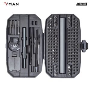 156-in-1 Mini Electric Precision Screwdriver Set with Magnetic Bits, Portable and Multifunctional Tool Kit for Camera and Electronics Repair
