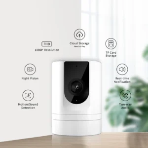 BoyKeep K11 1080P Indoor WiFi Security Camera with Motion Detection & Two-Way Audio – Dual Lens, Foldable Design