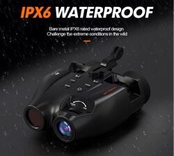 GTMEDIA N4 Night Vision Goggles – 1080P IR Binoculars with 5X Zoom, 300M Range, 32GB TF Card & Head Strap