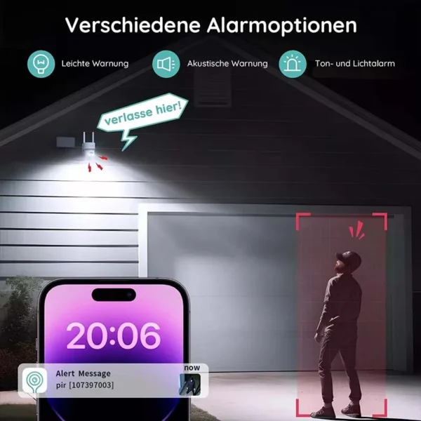 2K Solar WiFi Outdoor Security Camera – Motion Detection, 360° PTZ, Night Vision, Battery Powered - Image 4