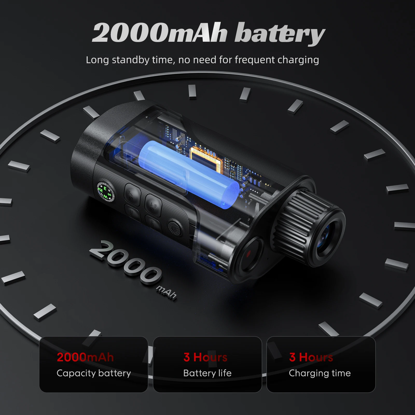 kf-S2cf750f185c64de68e129d6b881526c45 329 Night Vision Monocular – 2.0" Screen, 10X Zoom, 1080P Infrared Camera with Photo/Video Recording, 800M Range, CE/FCC Certified - Image 6