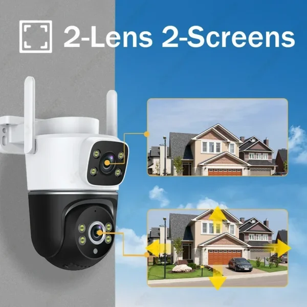 8MP Dual Lens PTZ Smart WiFi Camera – 360° View, Auto Tracking, Tuya App, Color Night Vision - Image 2