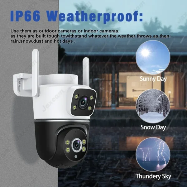 8MP Dual Lens PTZ Smart WiFi Camera – 360° View, Auto Tracking, Tuya App, Color Night Vision - Image 4