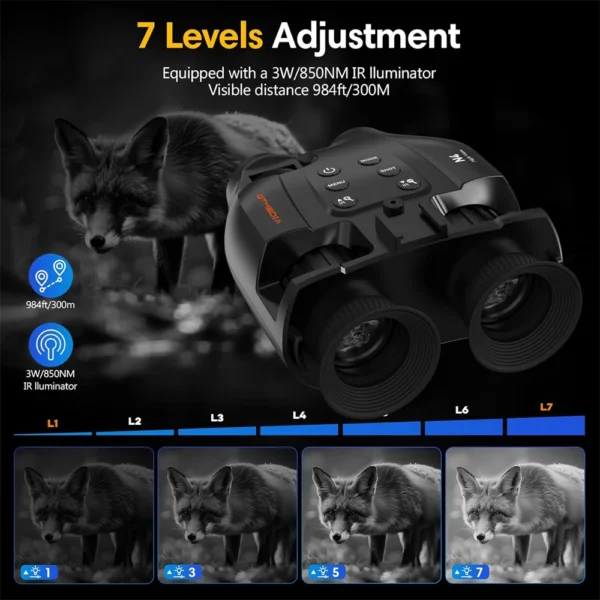 GTMEDIA N4 1080P Night Vision Monocular – 300M Infrared Scope, 5X Zoom, 32G Card, Outdoor Hunting Binoculars - Image 2