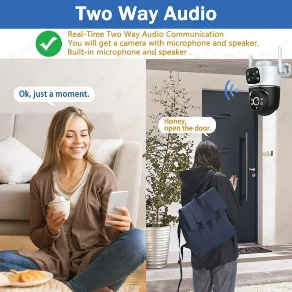 8MP Dual Lens PTZ Smart WiFi Camera – 360° View, Auto Tracking, Tuya App, Color Night Vision - Image 3