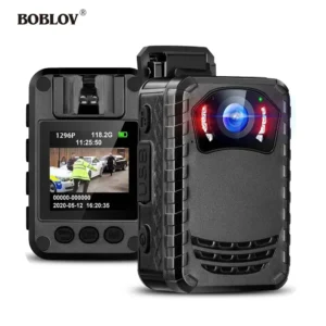 BOBLOV N9 Mini Body Camera – 1296P HD Law Enforcement Recorder with 128GB Card, Night Vision, 165° Wide Angle, 10H Battery