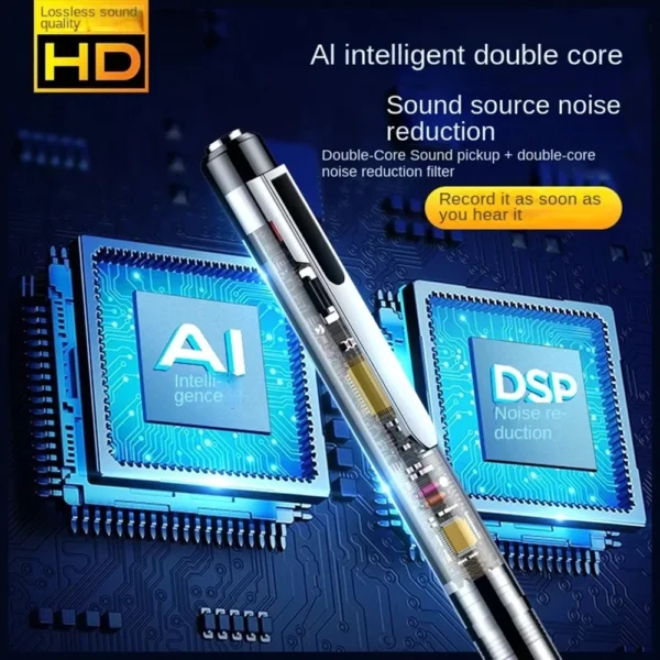 Professional Digital Voice Recorder Pen | WAV Audio | 10H Recording | MP3 Player | Dual Mic | 128GB TF Support - Image 4