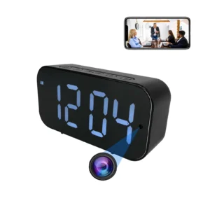 Ouvis Speaker Clock with Hidden 1080P Camera – WiFi Spy Cam, Motion Detection, Remote View, Audio Recording, Digital Time Display