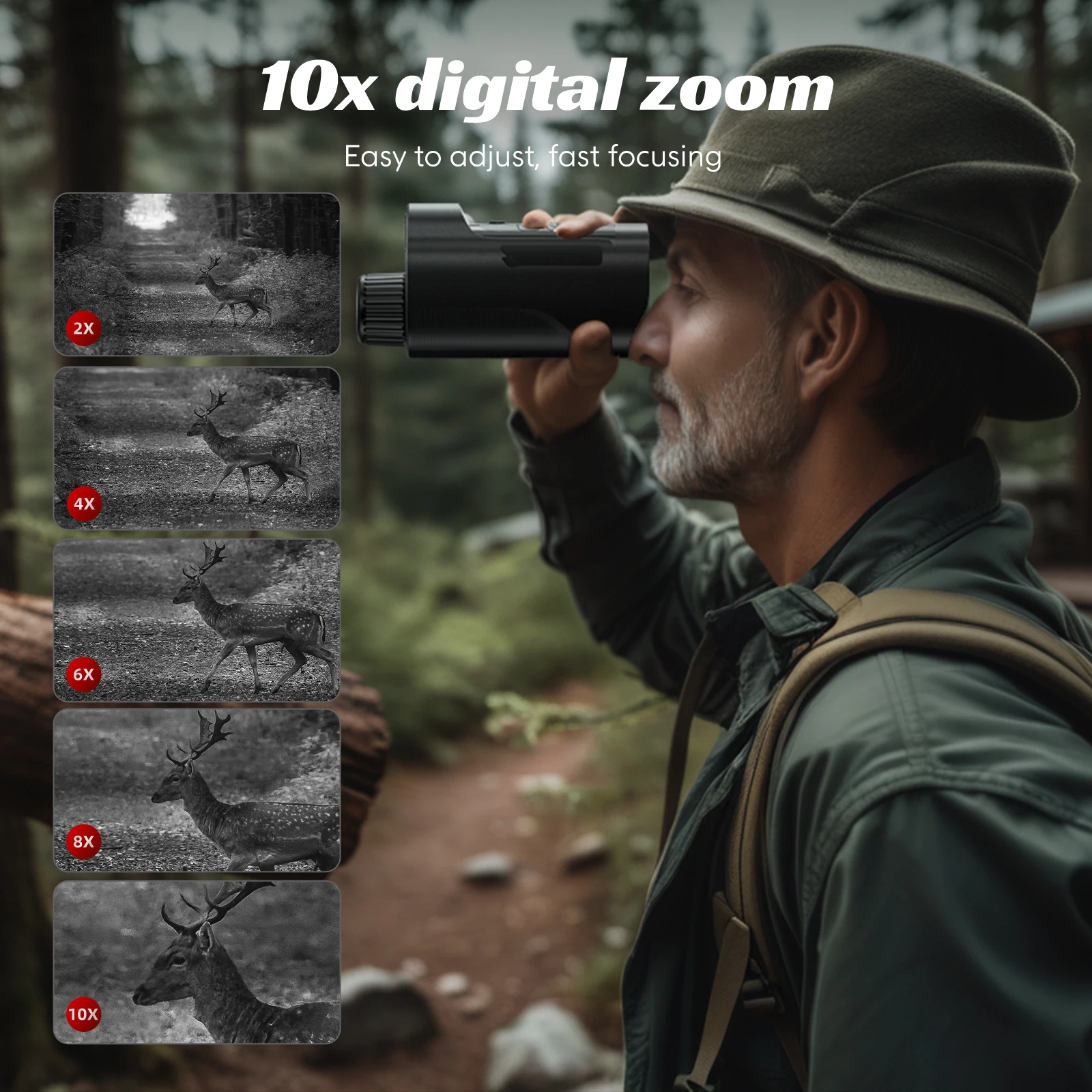 kf-Sadf05cd91c45455db1d56ab9e0837c65e 329 Night Vision Monocular – 2.0" Screen, 10X Zoom, 1080P Infrared Camera with Photo/Video Recording, 800M Range, CE/FCC Certified - Image 5