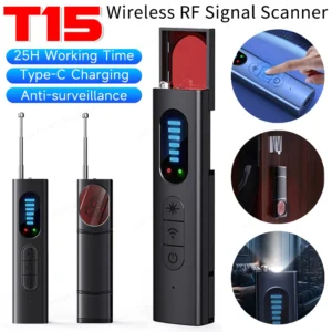 T15 Wireless Camera Detector: 5-Level Sensitivity, GPS & Bug Finder