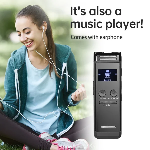 Bisofice N37 Digital Voice Recorder | 32GB Storage | 1536Kbps | Password Protection | LCD Screen | Voice Activation - Image 3