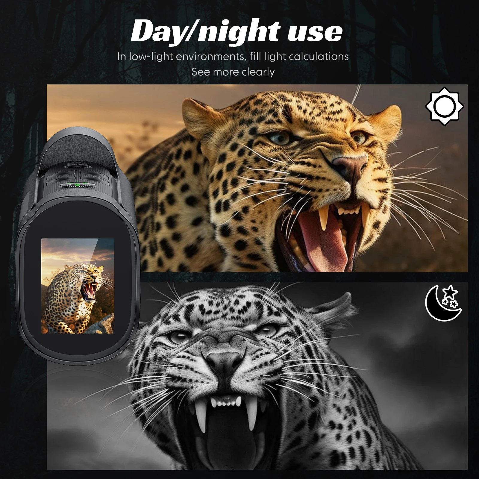 kf-Sf568b66df213437db539a771d16b450fO 329 Night Vision Monocular – 2.0" Screen, 10X Zoom, 1080P Infrared Camera with Photo/Video Recording, 800M Range, CE/FCC Certified - Image 2